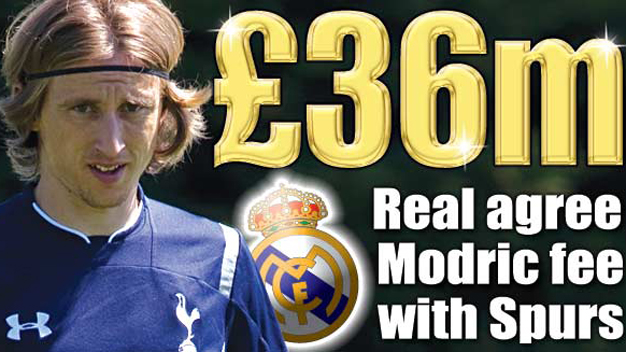 Spurs đồng ý bán Modric cho Real với giá 36 triệu bảng