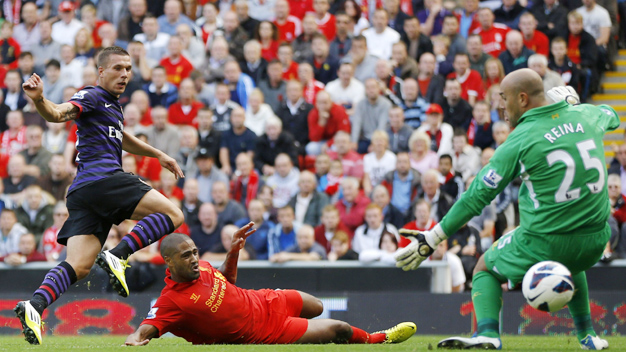 TRỰC TIẾP, Liverpool 0-2 Arsenal: Cazorla tỏa sáng