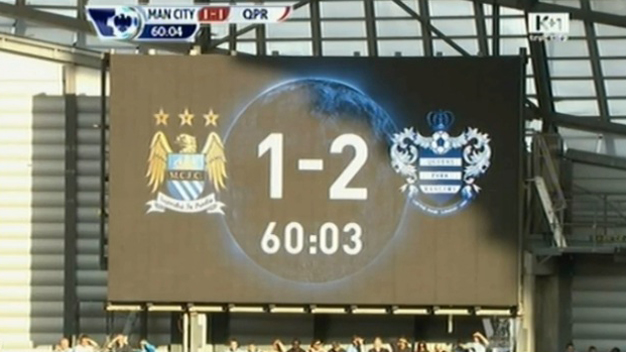 VIDEO: Sự cố hi hữu, BTC nhầm QPR thắng Man City 2-1 VIDEO: Sự cố hi hữu, BTC nhầm QPR thắng Man City 2-1
