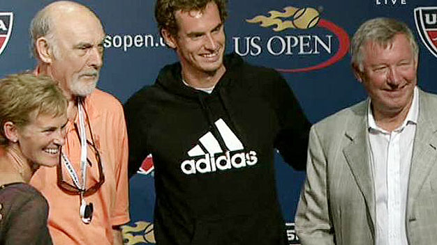 Rảnh rỗi, Sir Alex đến cổ vũ Murray ở US Open 2012