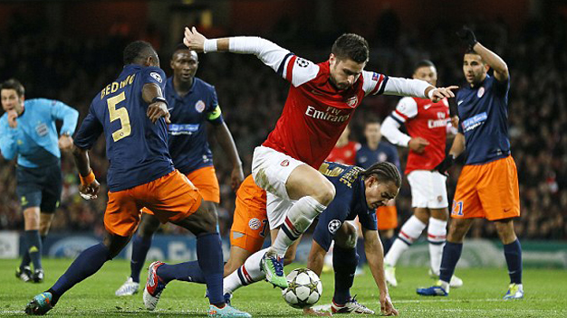 TRỰC TIẾP Arsenal 2-0 Montpellier: Podolski ghi bàn