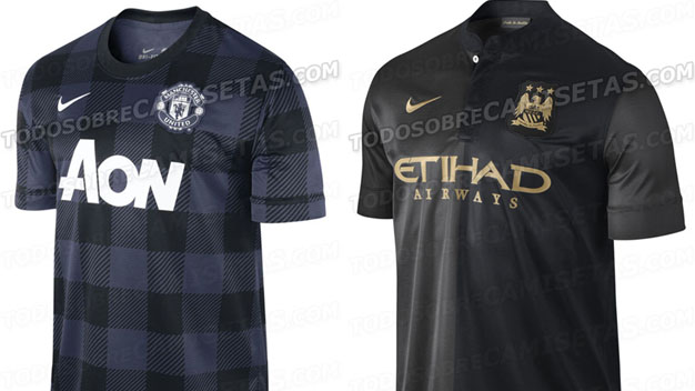 Man City và M.U công bố áo sân khách mùa 2013/14