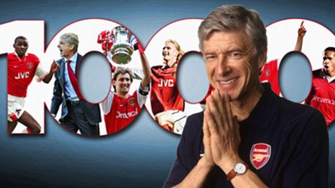 Các học trò chúc mừng thầy Wenger đạt mốc 1.000 trận với Arsenal