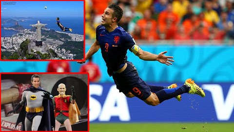 Ảnh chế siêu phẩm của Van Persie vào lưới Casillas