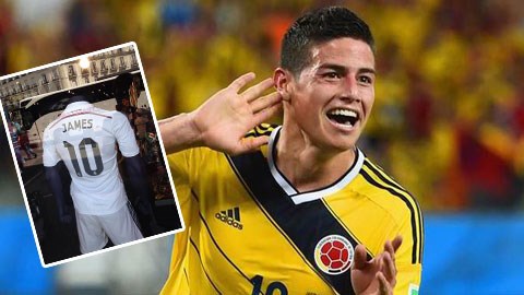 Áo số 10 của James Rodriguez đã được Real bày bán