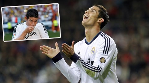 Ronaldo không lo phải chia sẻ ánh hào quang với James Rodriguez Ronaldo không lo phải chia sẻ ánh hào quang với James Rodriguez