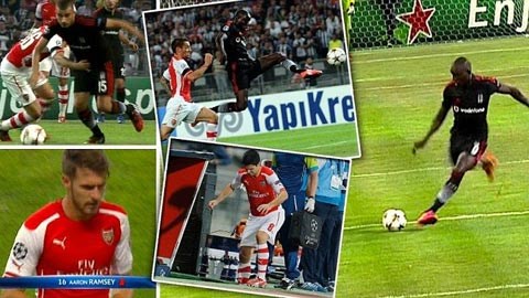 Ramsey bị đuổi, Arsenal thủ hòa Besiktas Ramsey bị đuổi, Arsenal thủ hòa Besiktas