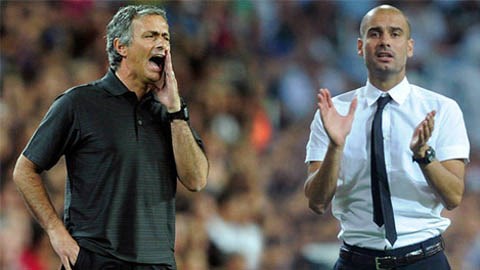 Mourinho châm chọc mái đầu hói của Pep Mourinho châm chọc mái đầu hói của Pep