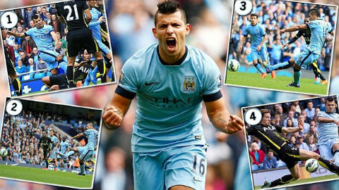 Aguero là chân sút xuất sắc nhất của Man City trong lịch sử Premier League