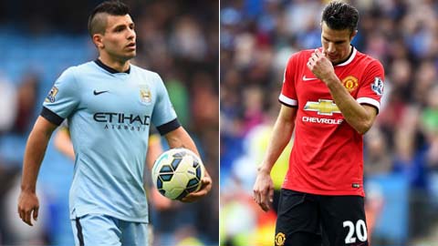 Đọ hàng công derby Manchester: Aguero vượt trội Van Persie