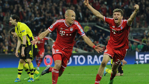 Robben và Mueller nguy hiểm nhất Bundesliga 2014/15
