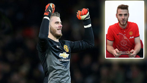 De Gea nhận danh hiệu xuất sắc nhất tháng tại M.U