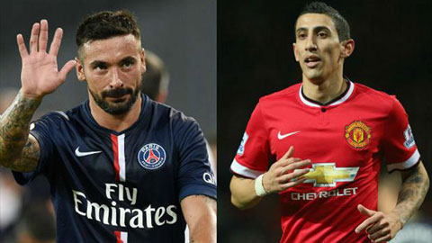 Van Gaal cân nhắc đổi Di Maria lấy Lavezzi