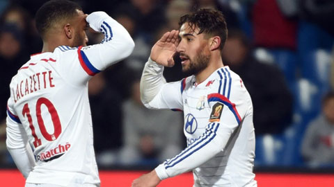 Lyon thăng hoa nhờ bộ đôi Fekir - Lacazette