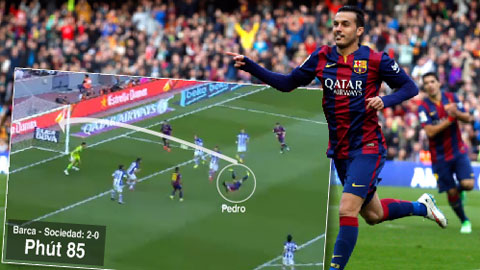 Pedro ấn định chiến thắng 2-0 của Barca trước Sociedad: Cú 