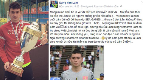 Cựu thủ môn U19 Việt Nam - Đặng Văn Lâm: “Hãy cho tôi cơ hội, dù một lần nữa thôi!” Cựu thủ môn U19 Việt Nam - Đặng Văn Lâm: “Hãy cho tôi cơ hội, dù một lần nữa thôi!”