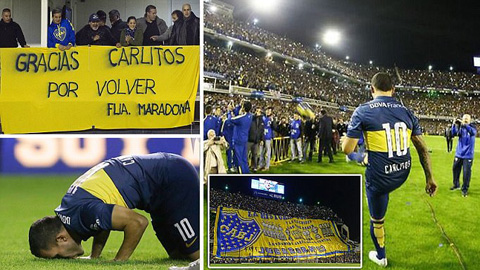 4 vạn CĐV Boca chào đón Tevez trở về