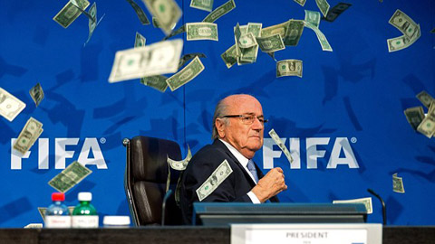 Số tiền ném vào Chủ tịch FIFA Sepp Blatter là tiền thật