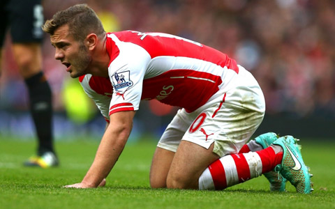 Chấn thương khiến Wilshere không thể hiện được tài năng