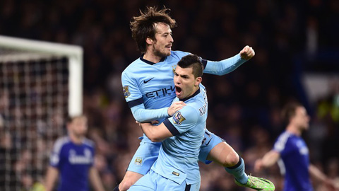 Man City từng có 2 mùa giải lên ngôi ở giải Ngoại hạng cùng 1 lần giành ngôi Á quân khi Silva và Aguero cùng ghi bàn ở vòng đầu tiên