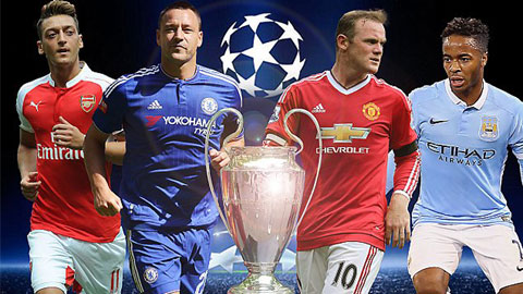 Vòng bảng Champions League 2015/16: Cơ hội nào cho các đội bóng Anh?