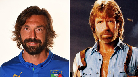 Chuk Norris và Andrea Pirlo (New York City)