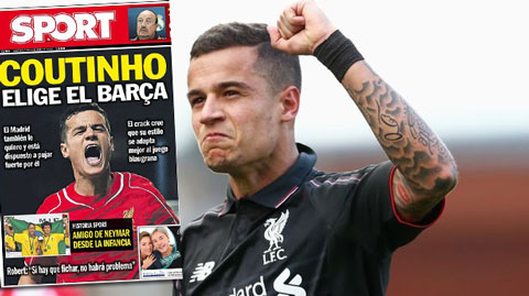 Liverpool nguy cơ mất Coutinho vào tháng Giêng