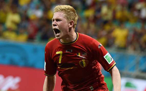 Tiền vệ Kevin de Bruyne (Bỉ): 4 bàn/809 phút