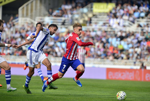 Griezmann đã có pha ghi bàn rất ấn tượng vào lưới Sociedad